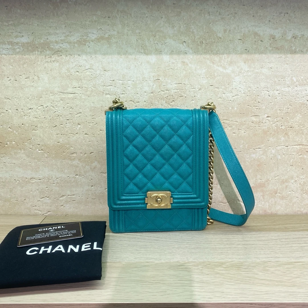 99新 Chanel/香奈儿 竖版Leboy单肩斜挎包
