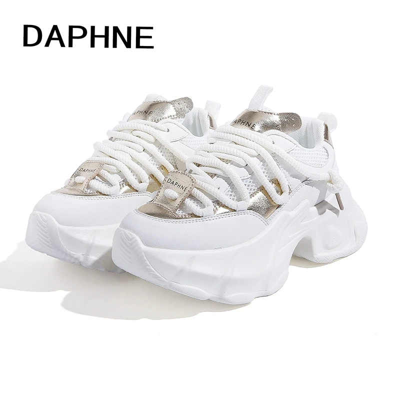 Daphne/达芙妮老爹鞋女增高厚底2025秋季新款软底透气休闲运动鞋