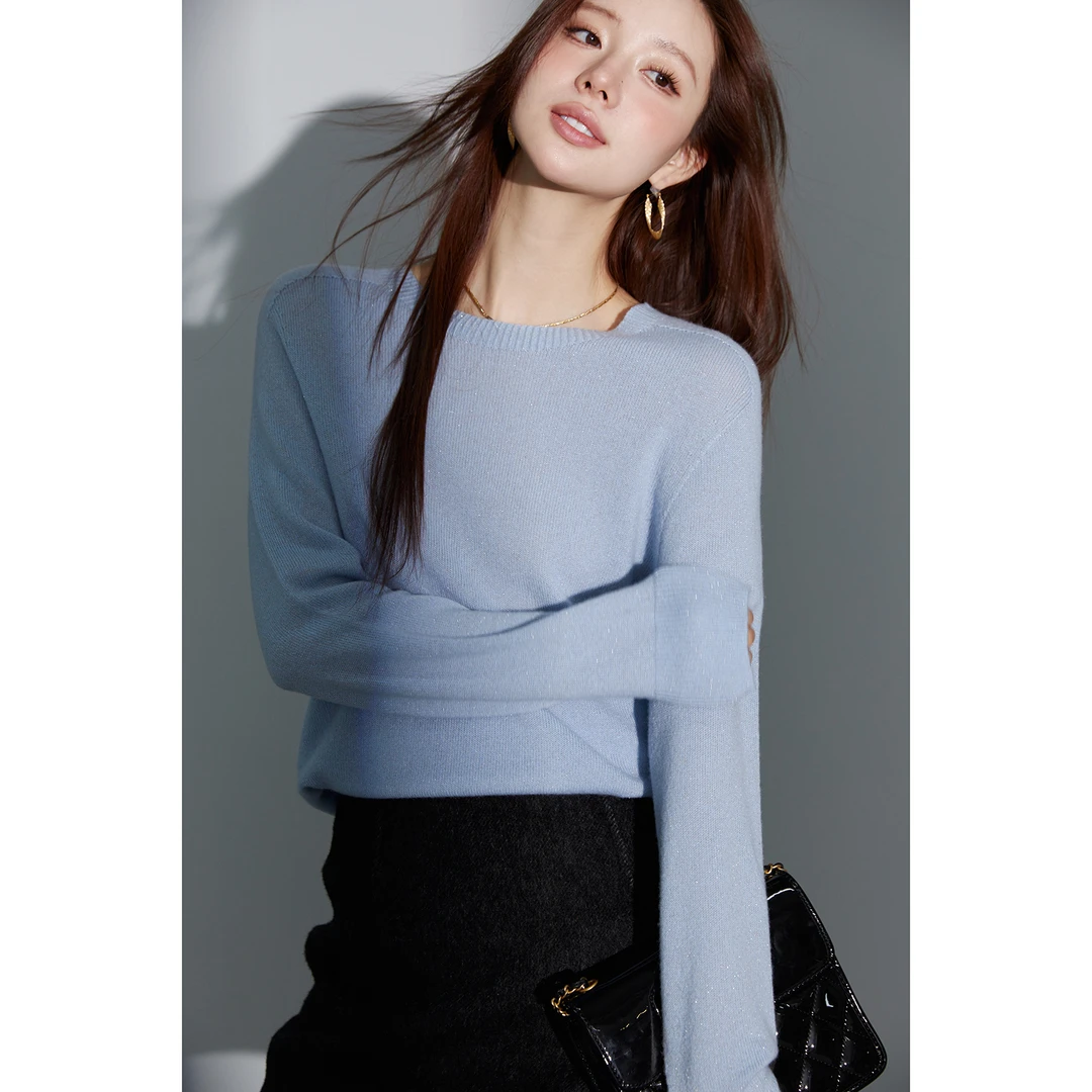 LICKYSENIOR 一体机/康赛妮闪闪羊绒 薄绒衫