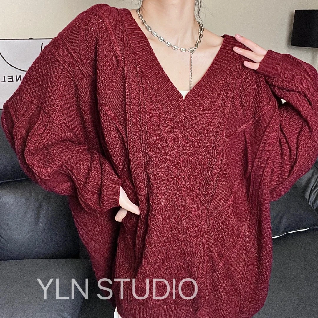 【辛德瑞拉】春季设计感气质慵懒风百搭宽松显瘦小众时尚复古毛衣