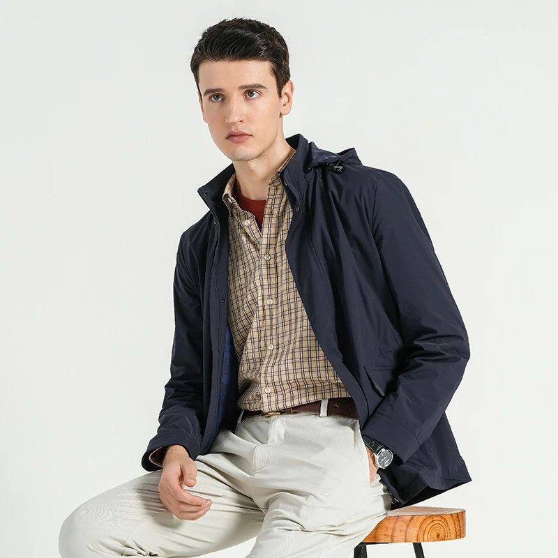 春秋新款长袖商务休闲夹克外套户外防风男士男式透气舒适12122009