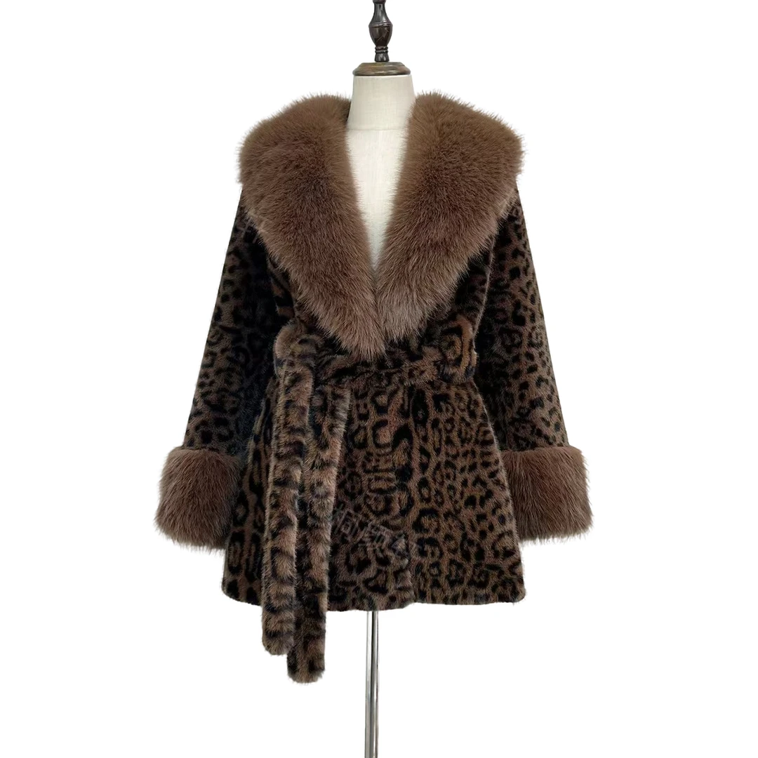 人造皮草 豹纹外套