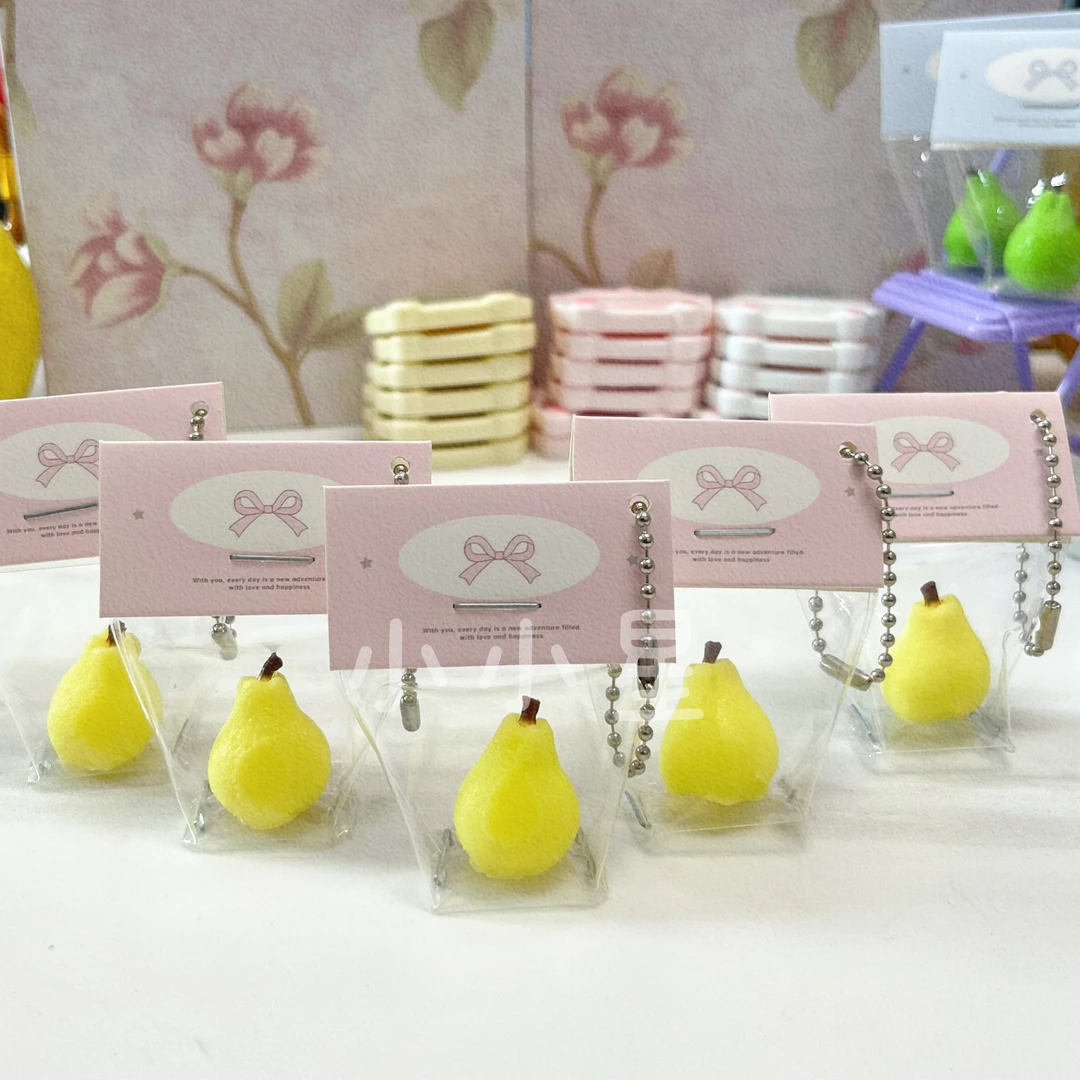 迷你香梨捏捏 手工硅胶捏捏 挂件 卡头随机