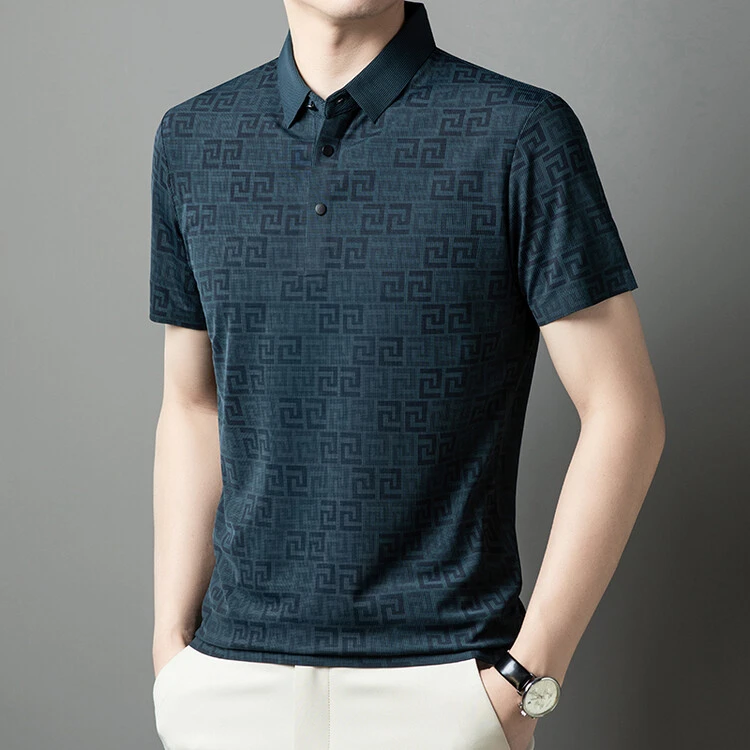 【7A纯桑蚕丝】100%纯桑蚕丝男短袖T恤商务休闲薄款夏档时尚POLO衫