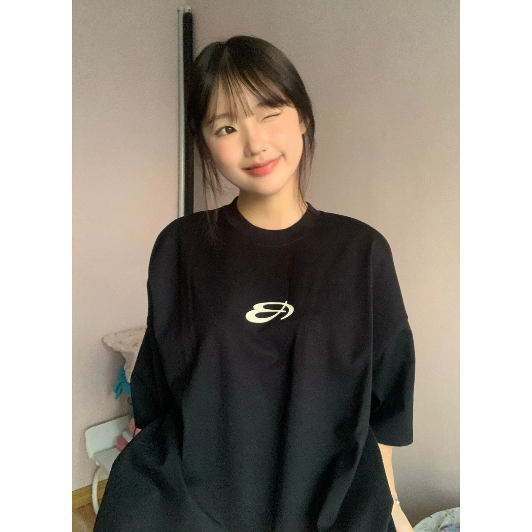 国潮美式复古短袖t恤女夏季2025新款设计感小众情侣纯棉半袖上衣