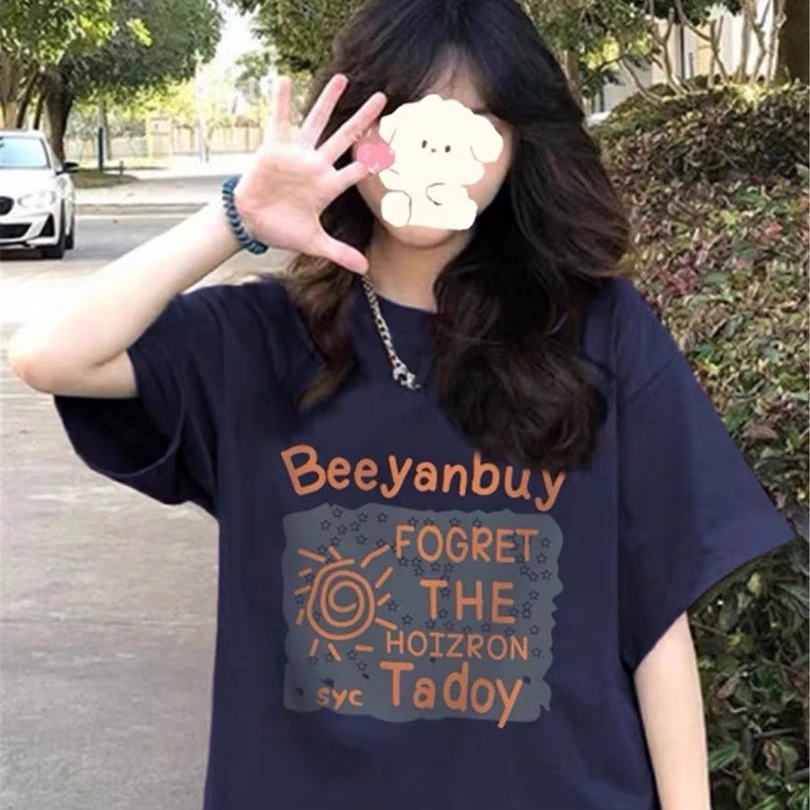 复古美式纯棉短袖正肩t恤潮牌半袖女夏季2025新款多巴胺穿搭上衣