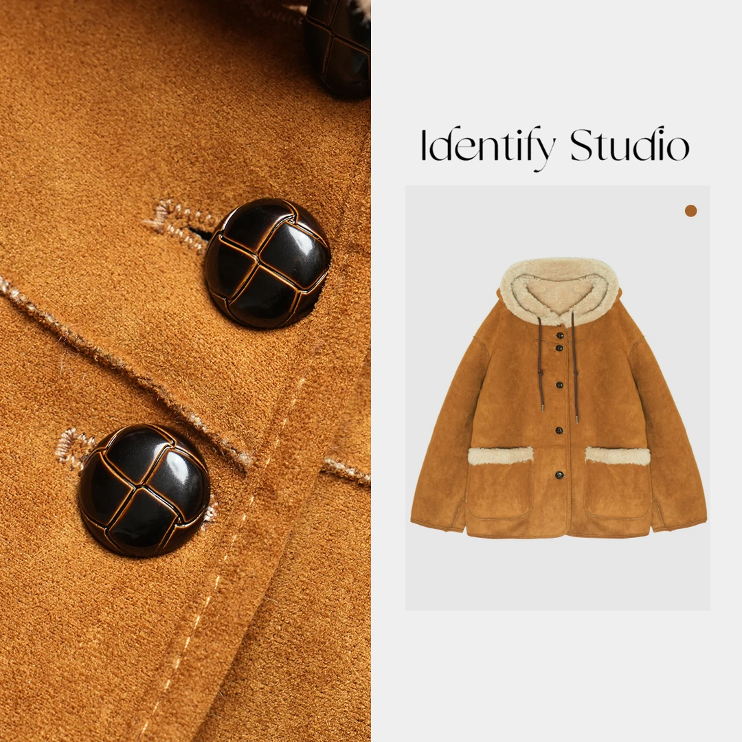 IDENTIFY香香“连帽羊羔毛外套”秋冬外套时尚外套24AW