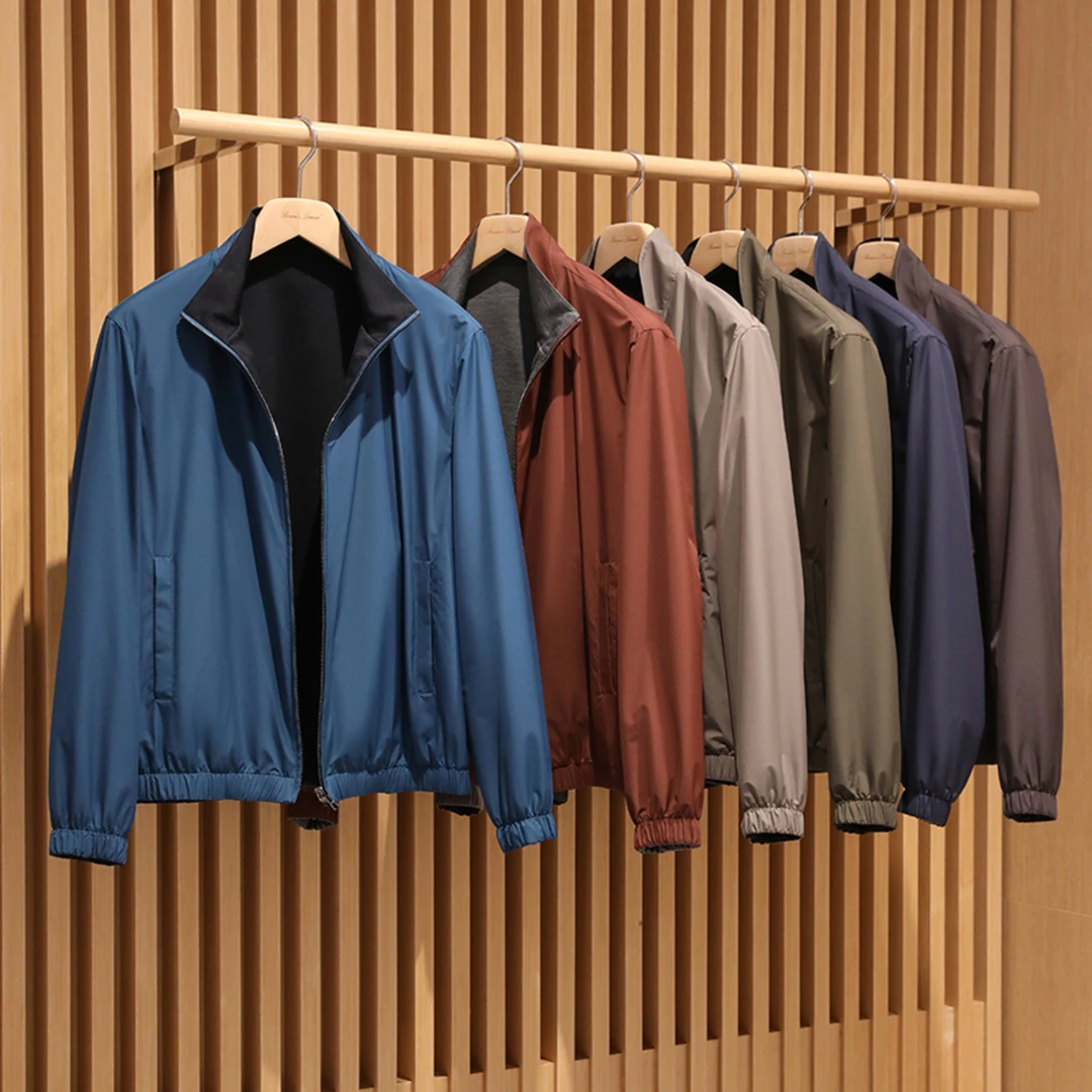 【230204165】老钱风/时髦杀手锏 男士双面两穿真丝羊毛夹克外套