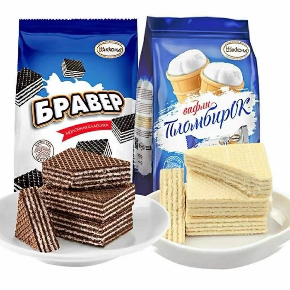 【到手2大袋 共2个口味】俄罗斯进口阿孔特菲利莫冰淇淋威化饼408g