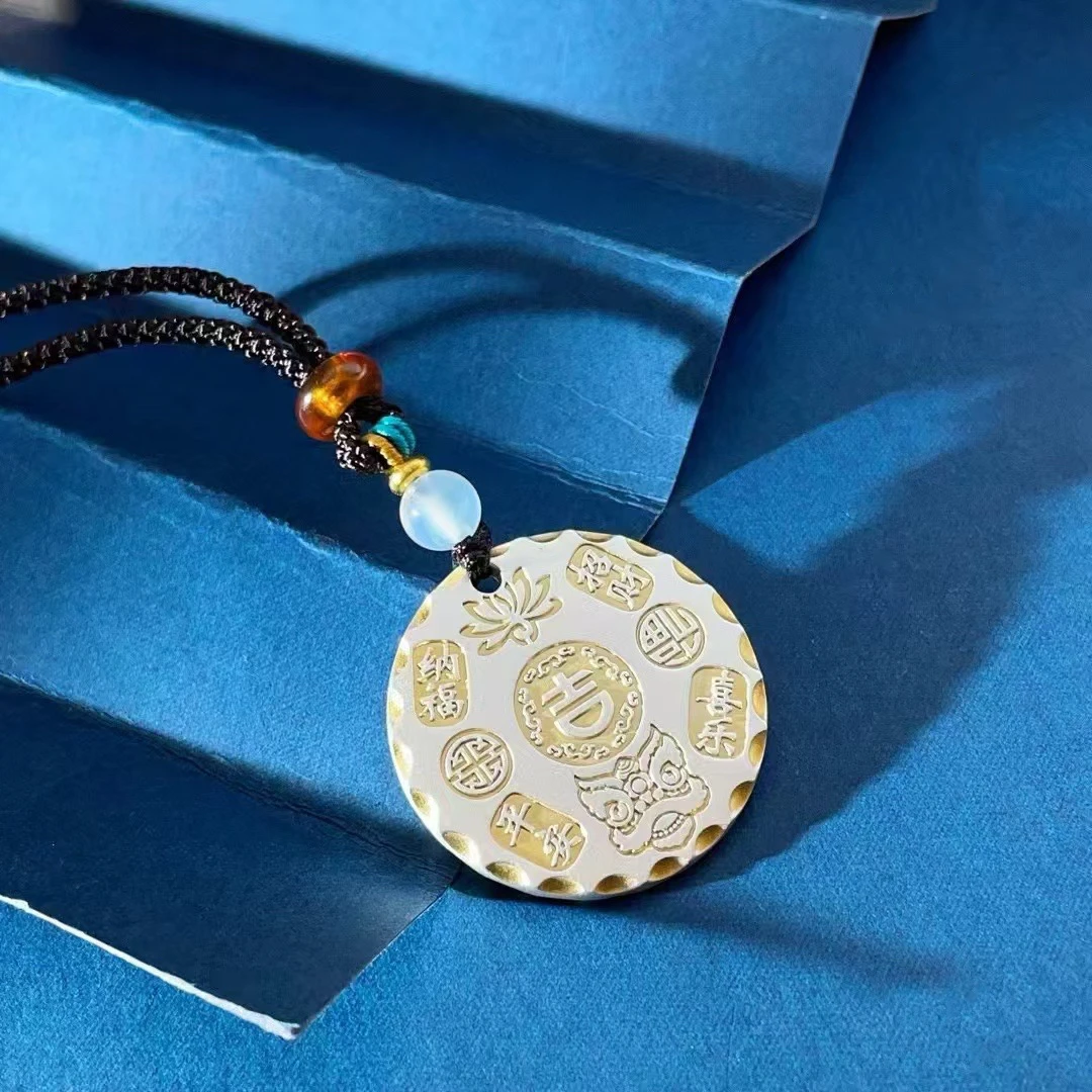 吊坠足银 时尚款足银吉言牌