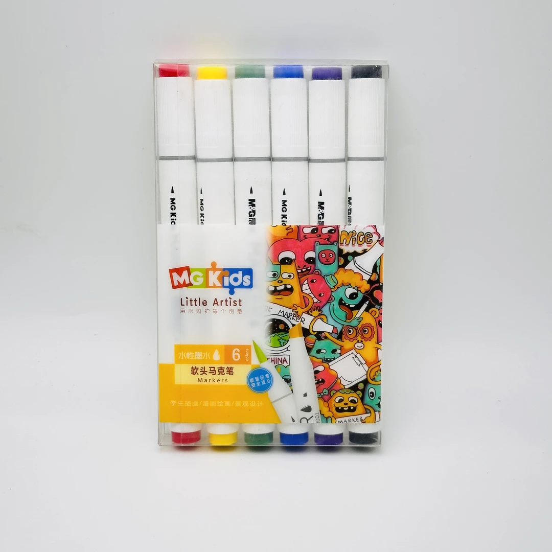 V8005  晨光MGKids系列水性软头马克笔6色