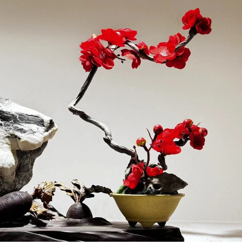 【达人专属】仿真花根艺盆景精美礼盒包装