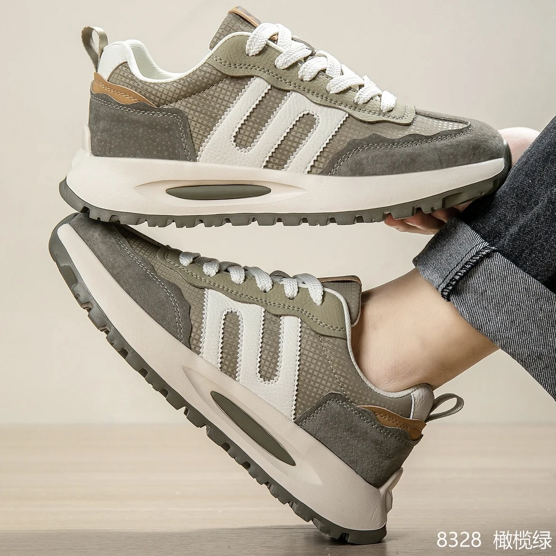 秋冬新款 男士皮面阿甘鞋 透气轻便 软底耐磨防滑 时尚百搭男鞋