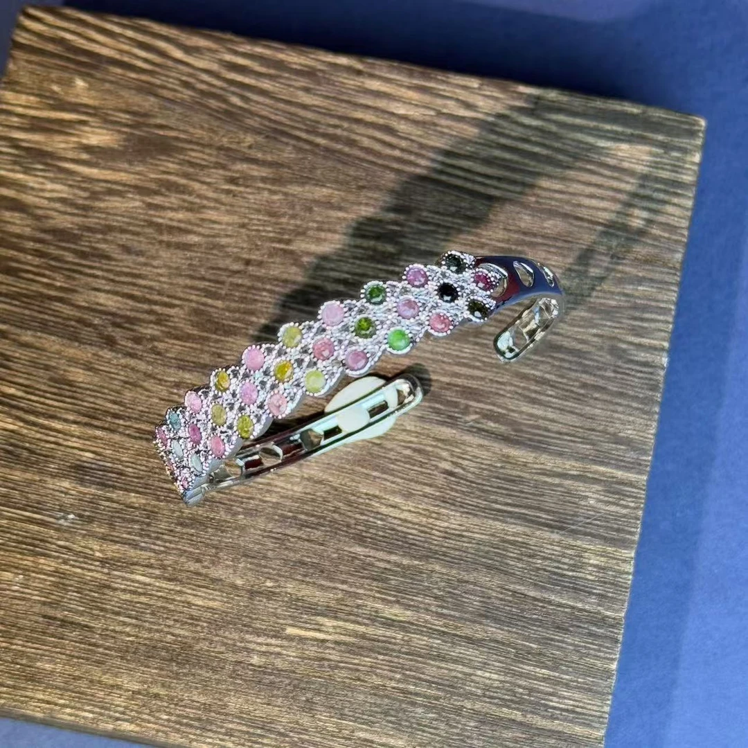 马卡龙碧玺满天星手镯-s1058合金