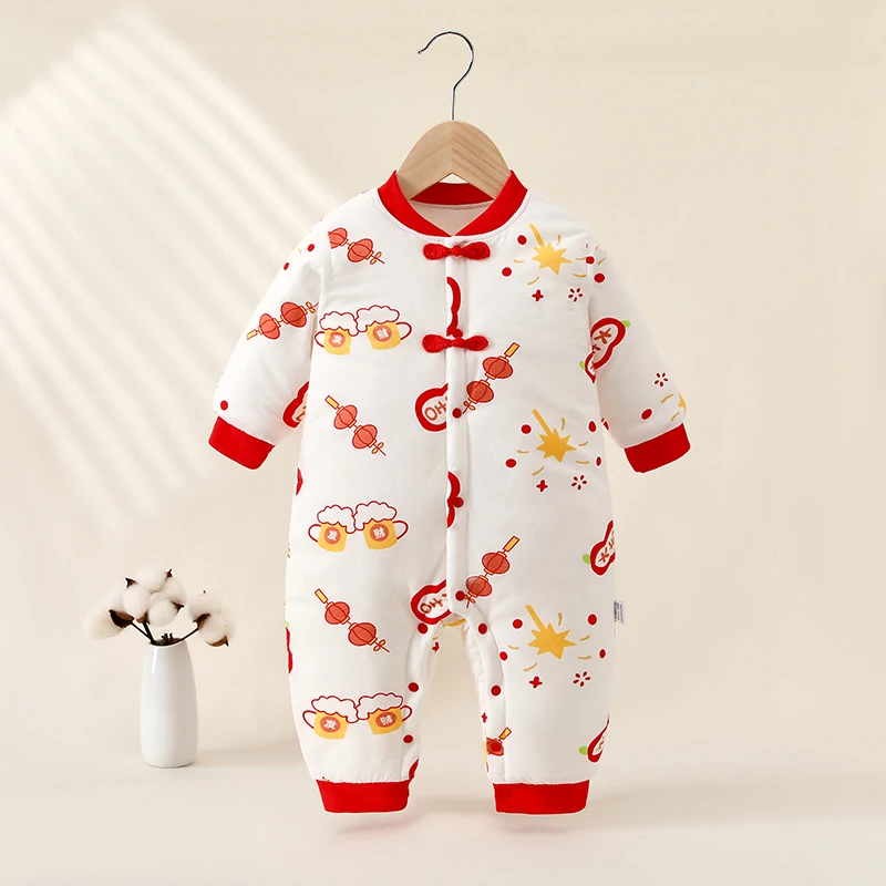 婴儿棉服新生婴幼儿衣服冬季棉袄连体加厚棉衣11月12月份出生宝宝