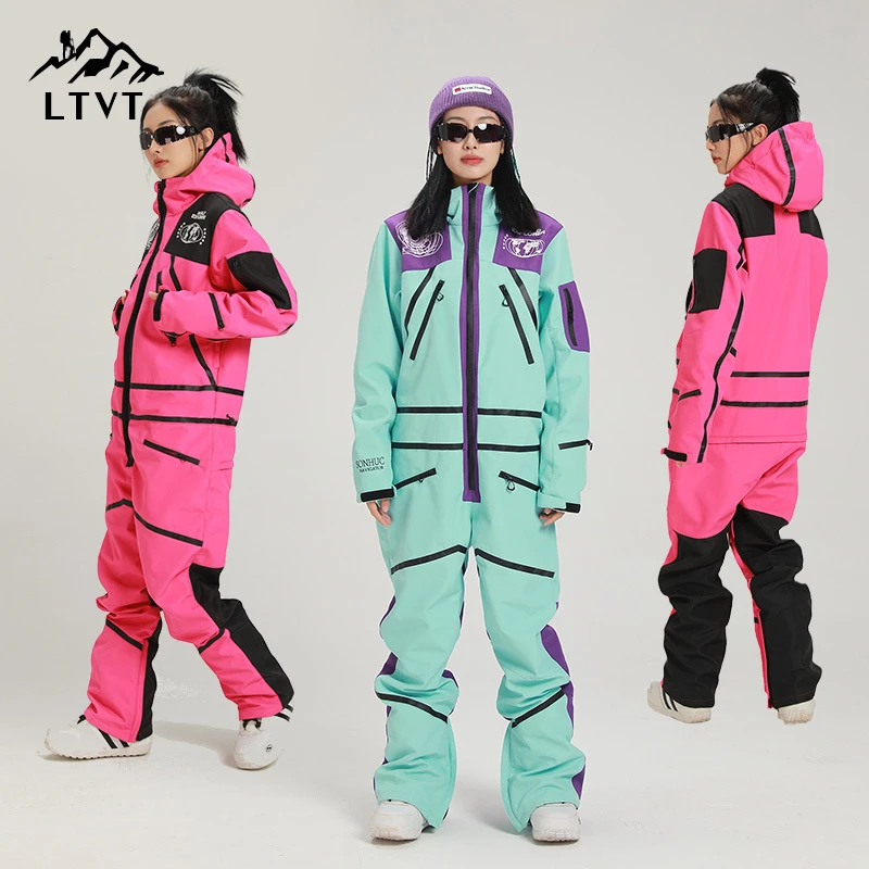 2023款专业连体滑雪服套装男女单板滑雪衣加厚情侣双板一体式