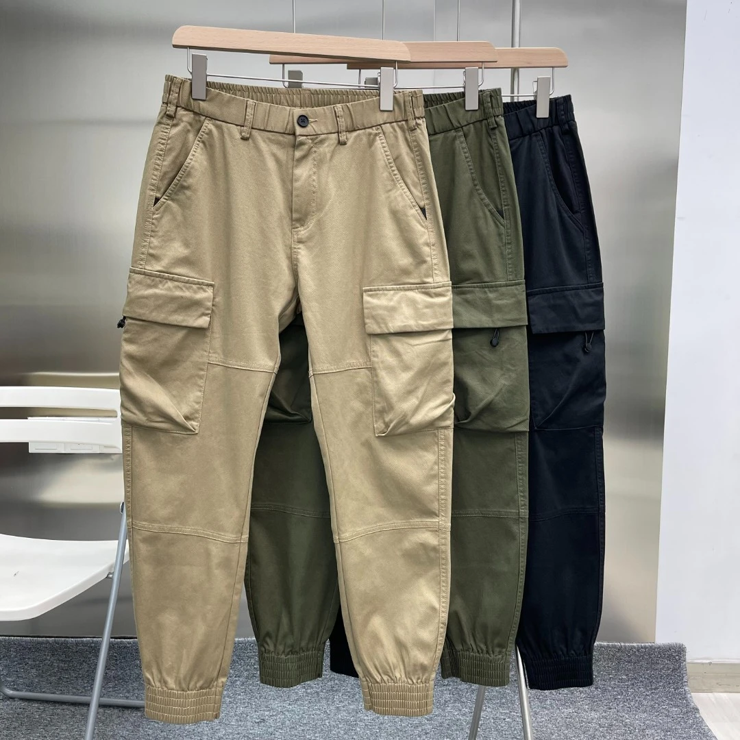 5010#秋季新款潮流时尚休闲男装束脚多袋工装裤