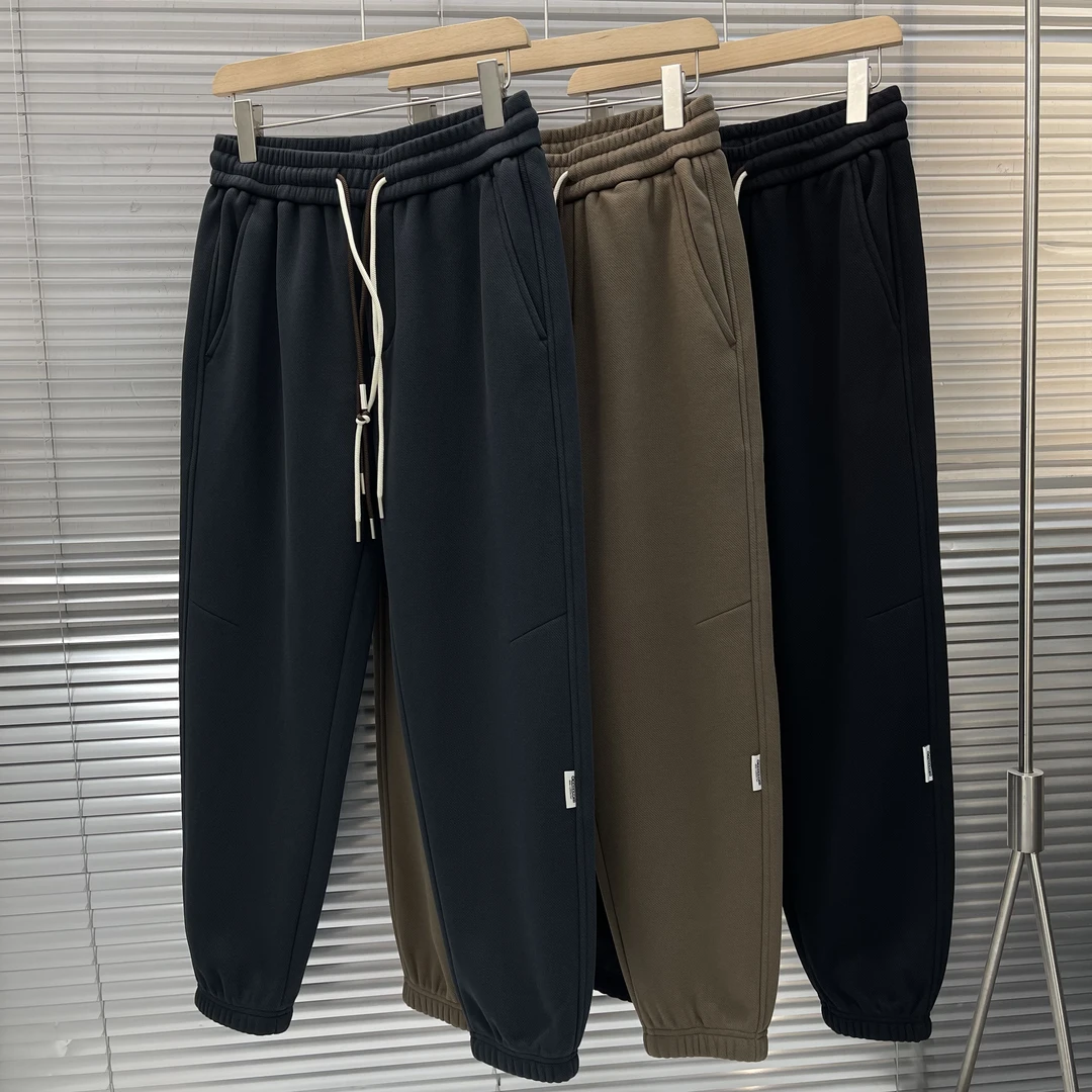 F2561秋冬新款男士休闲加绒加厚保暖针织休闲裤男款