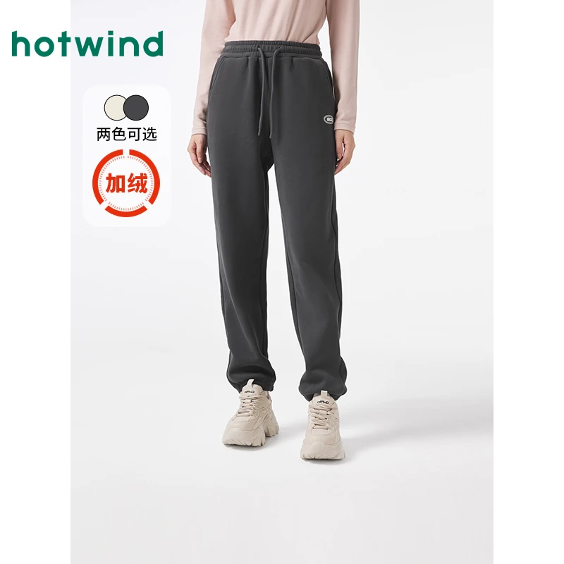 热风2024年冬季新款女士基础休闲卫裤F28W4400