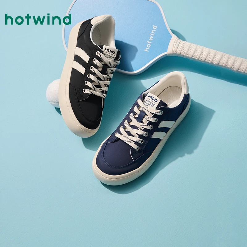 热风低帮帆布鞋2025年春季新款男士时尚休闲鞋H14M25118