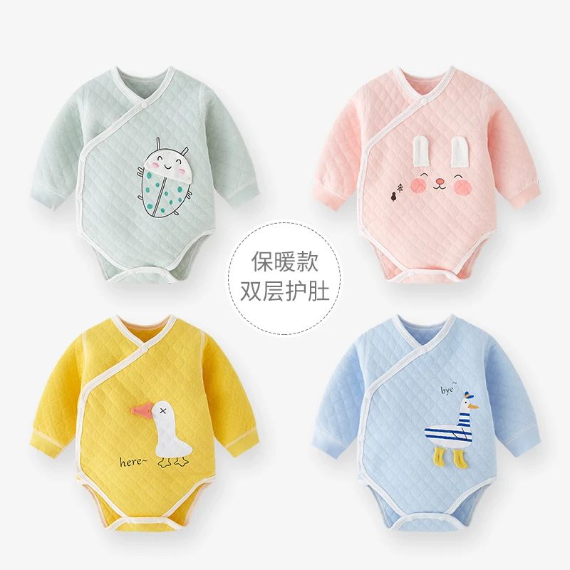 新生婴儿护肚包屁衣保暖秋冬连体衣宝宝哈衣三角爬服