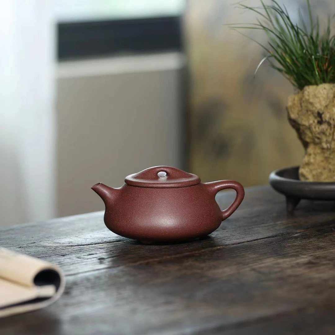 SYZJ底槽青【光明石瓢220CC】宜兴黄龙山原矿紫砂壶