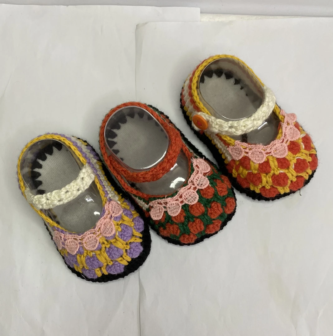 纯手工钩织毛线鞋材料包(小葡萄）送本款教程