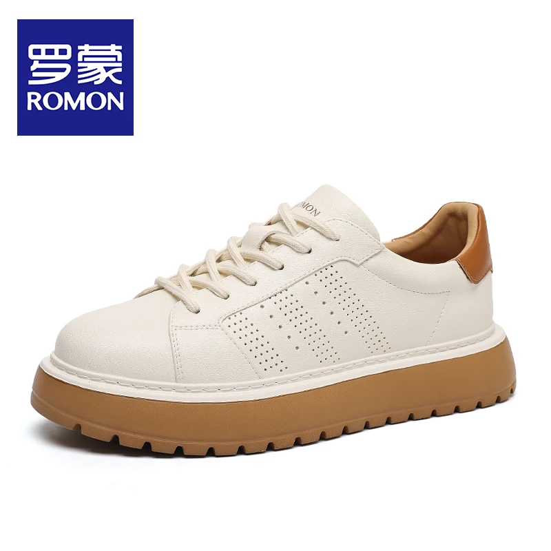 Romon/罗蒙男鞋春季新款男士透气英伦百搭潮流休闲鞋板鞋男软底