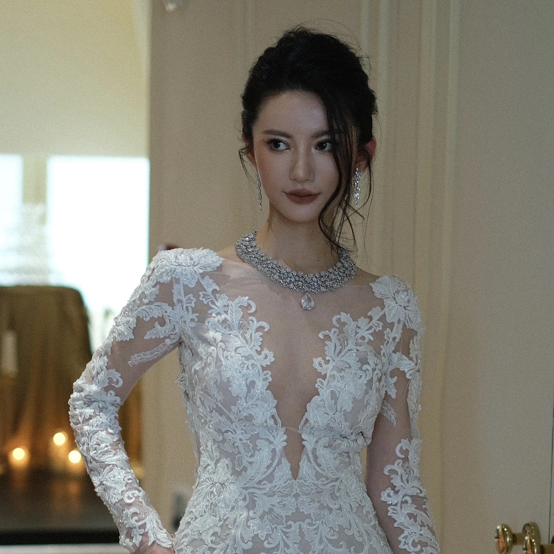 合金项链 ETE ASL-0392新娘饰品 西式婚礼高定锆石微镶项链