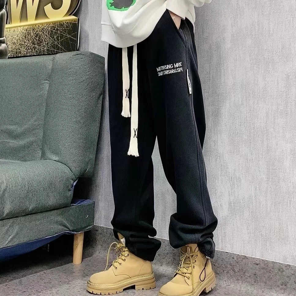 2378男女生潮牌高街休闲宽松直筒百搭潮流运动春季卫裤