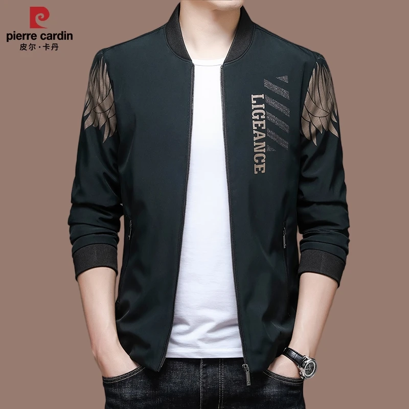 皮尔卡丹男士棒球领时尚潮款夹克外套长袖休闲百搭中青年春秋上衣