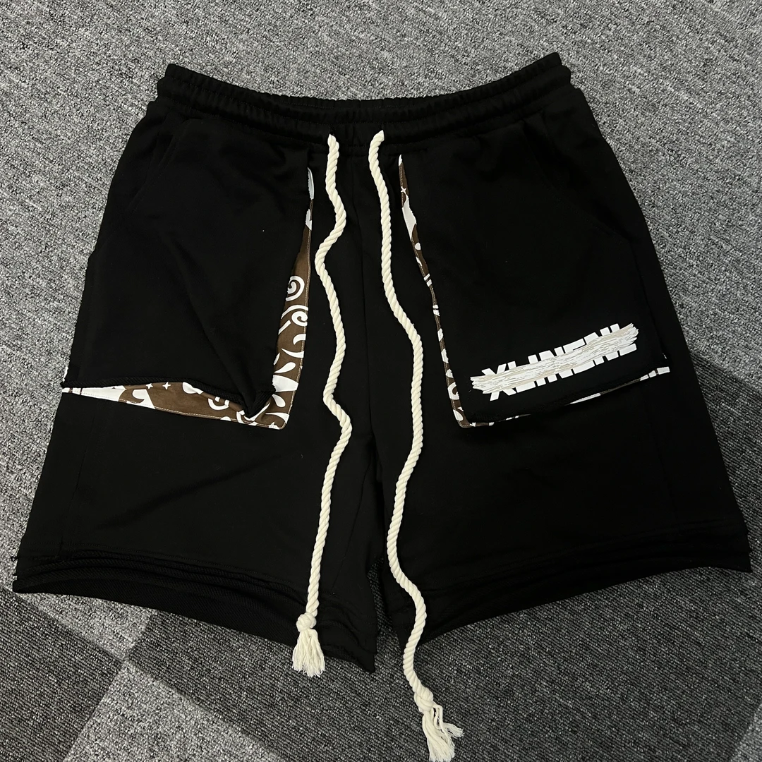 不终朝夏季百搭新款短裤松紧抽绳休闲宽松大口袋五分裤子短裤男