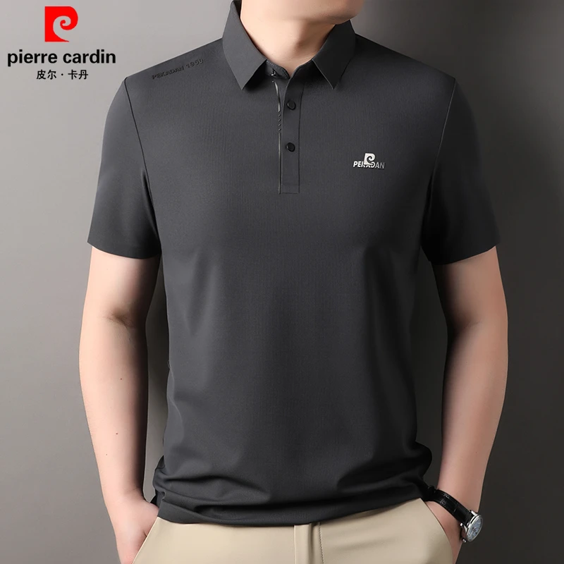 【锦氨无痕】皮尔卡丹高档夏季冰丝短袖t恤男商务休闲翻领polo衫