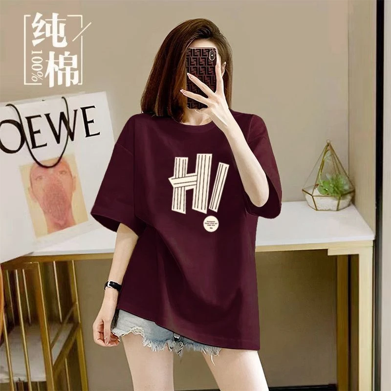 胖妹妹纯棉短袖t恤女宽松显瘦新款韩版百搭夏天半袖ins粉色上衣服