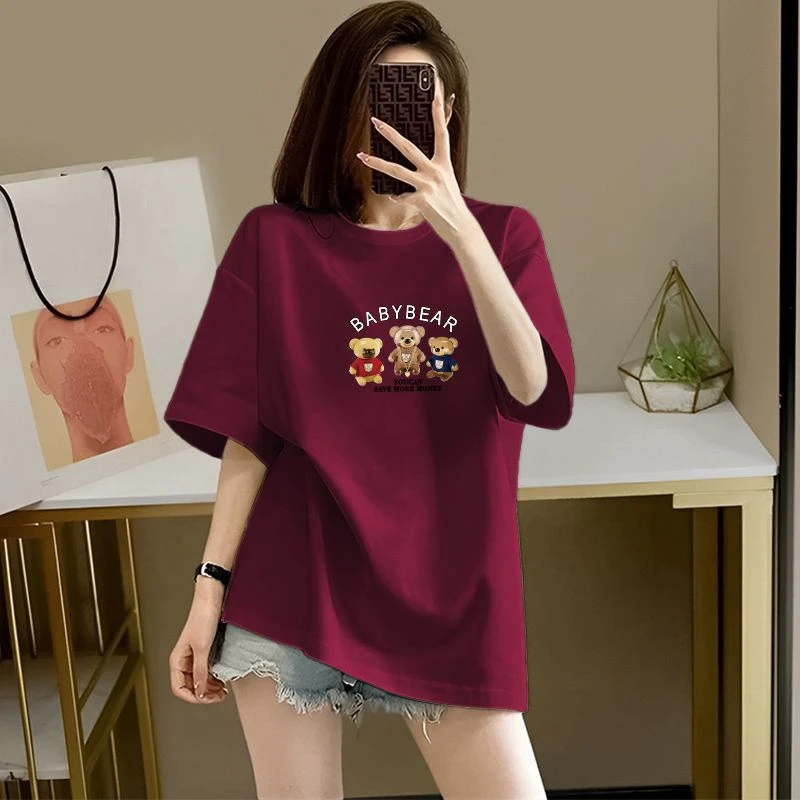 加大码夏装纯棉落肩短袖t恤韩版胖妹妹百搭显瘦遮肚子洋气上衣女