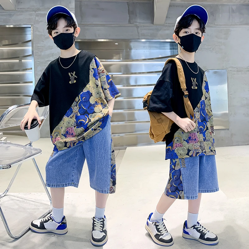 儿童装男童夏装套装2025新款夏款运动男孩夏季中大童薄款酷帅气潮