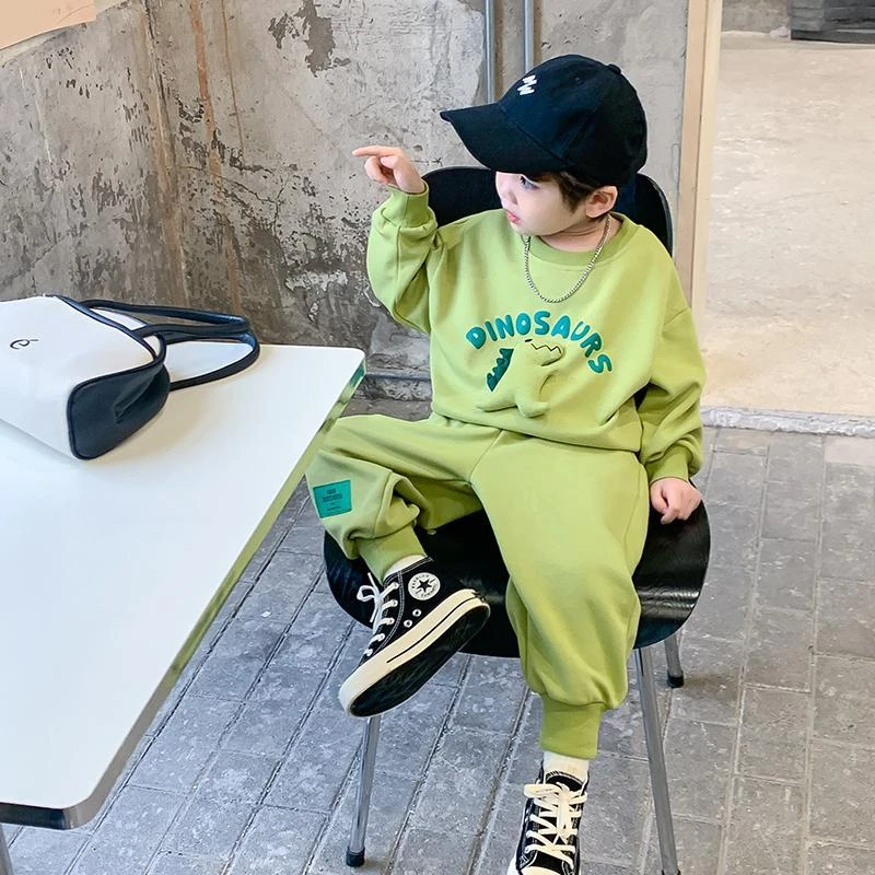 童装男童套装春秋款2024年新款男宝宝春装韩版休闲儿童卫衣两件套