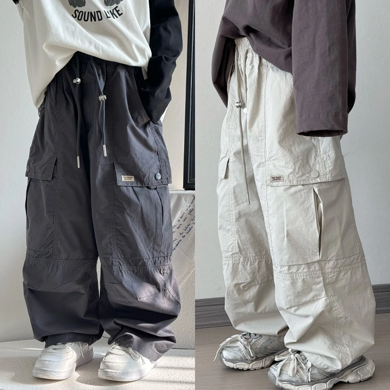 男童工装裤2024春秋裤子中大童宽松休闲裤韩版儿童洋气透气长裤潮