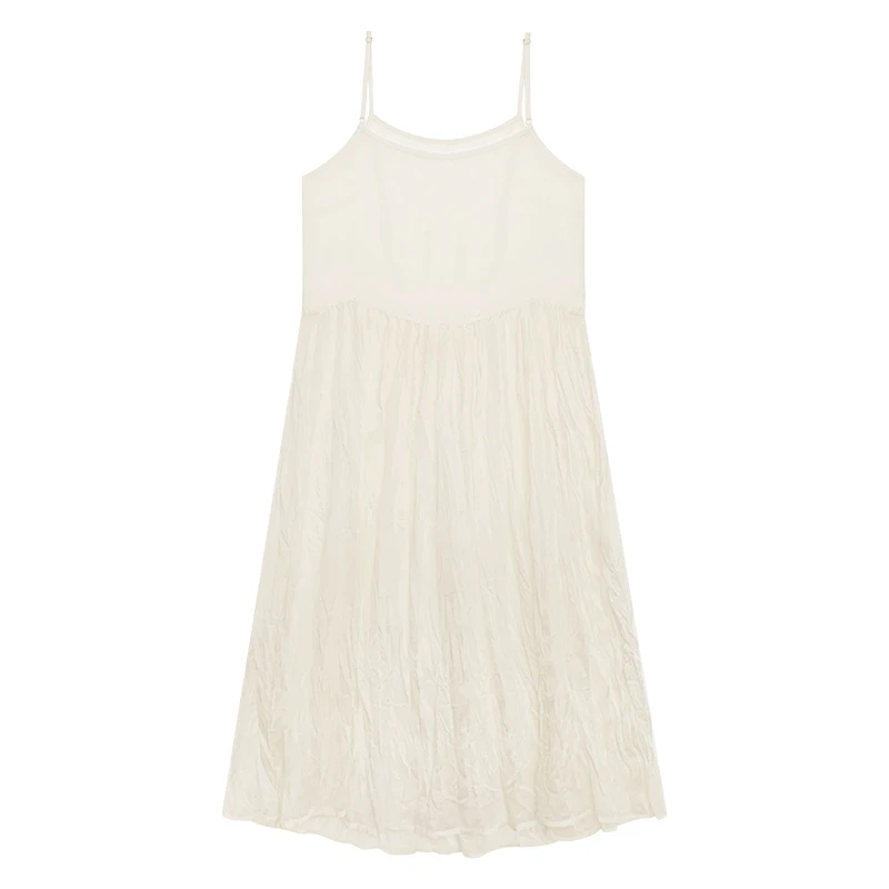 【香香的梨】 叠穿透视网纱吊带罩裙EM1379