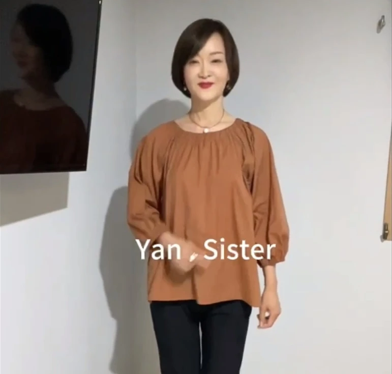 【延姐姐专属】2024新款韩国秋季宽松可爱后系绳两色减龄女士上衣