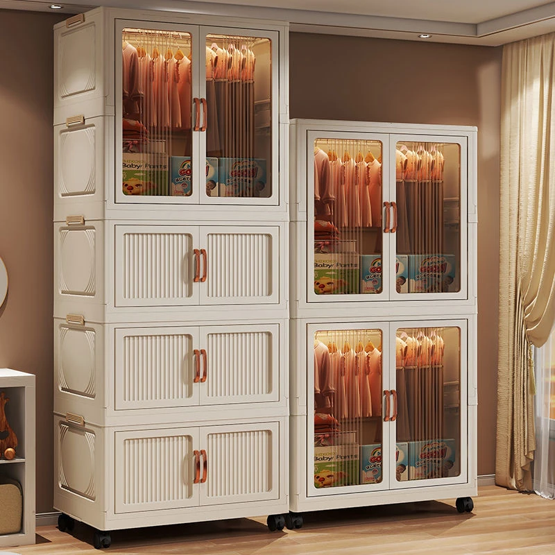 超大号免安装简易折叠儿童衣柜收纳柜多层客厅杂物储物柜家用卧室