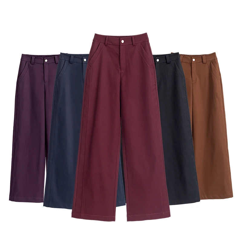 2025春夏新款A字窄版阔腿裤女高腰百搭显瘦小个子九分裤宽松女裤