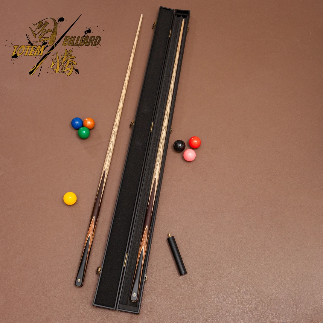 凌云台球杆乌木免漆花式一体通杆小头杆中式黑八专用斯诺克桌球杆