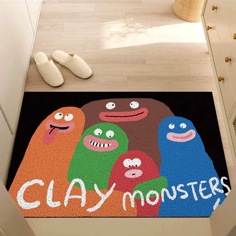 【西域猫】简约趣味设计玄关丝圈除泥垫入户门地垫蹭脚耐脏进门