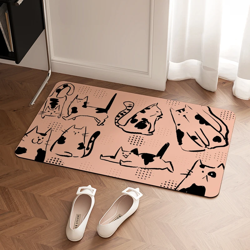 【西域猫】简约陶瓷猫浴室地垫吸水垫卫生间脚垫洗手间厕所防滑地毯