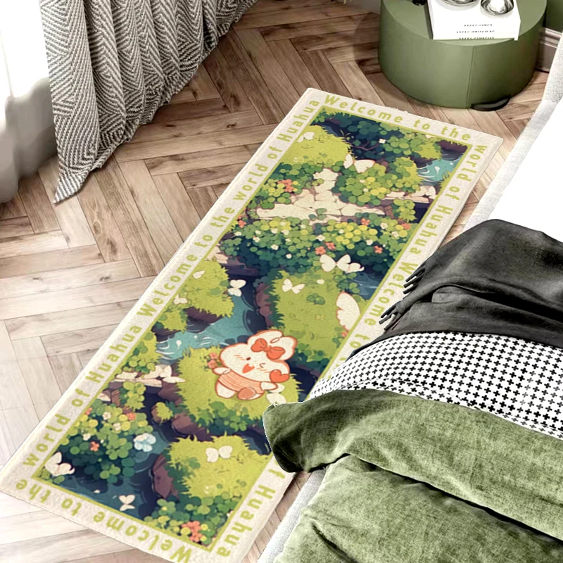 【西域猫】石阶小兔家用客厅长条仿羊绒防滑沙发茶几垫卧室床边毯