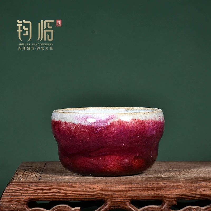 神垕镇钧瓷茶杯永和窑杨晓永手工主人杯钧红窑变品茗杯陶瓷茶碗