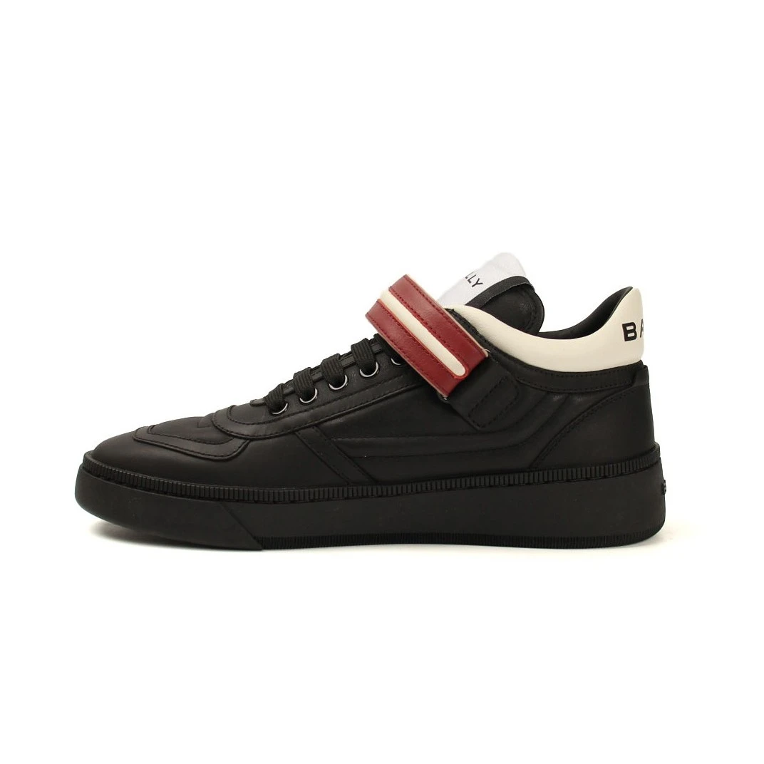 BALLY/巴利巴利时尚休闲高帮魔术贴黑色板鞋(BL040)