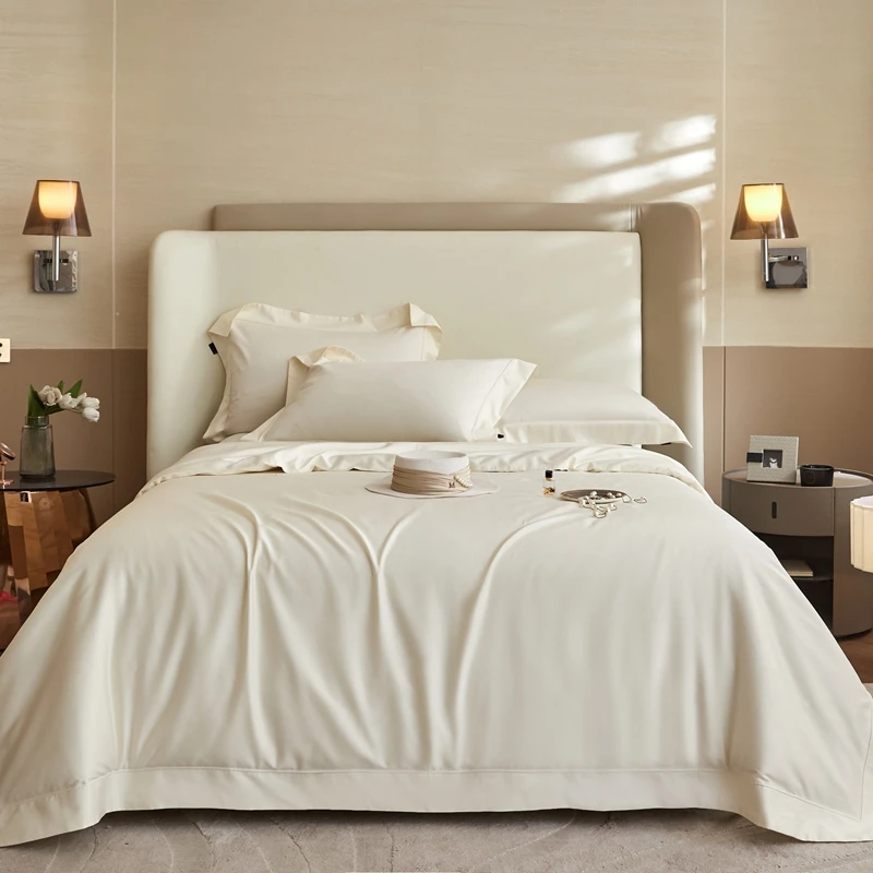 高支高密超柔简约极简纯色全棉四件套匹马棉轻奢高端纯棉床上用品