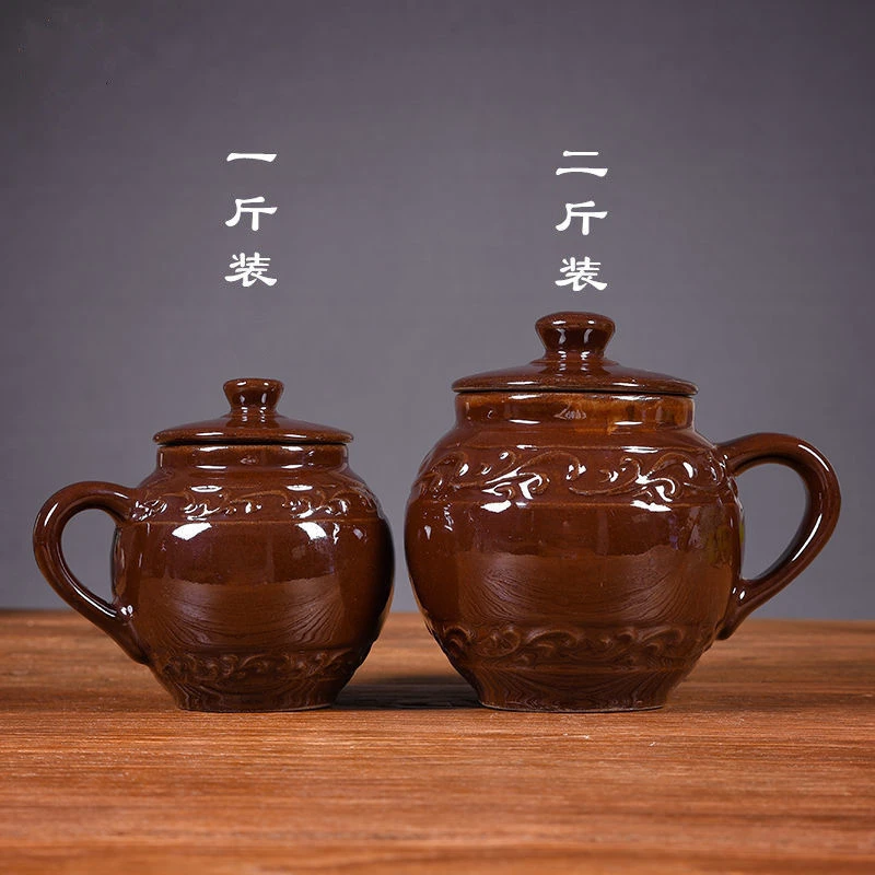 耐高温厨房四川土陶老式家用猪油罐带盖盐罐陶瓷米缸储物罐调料罐